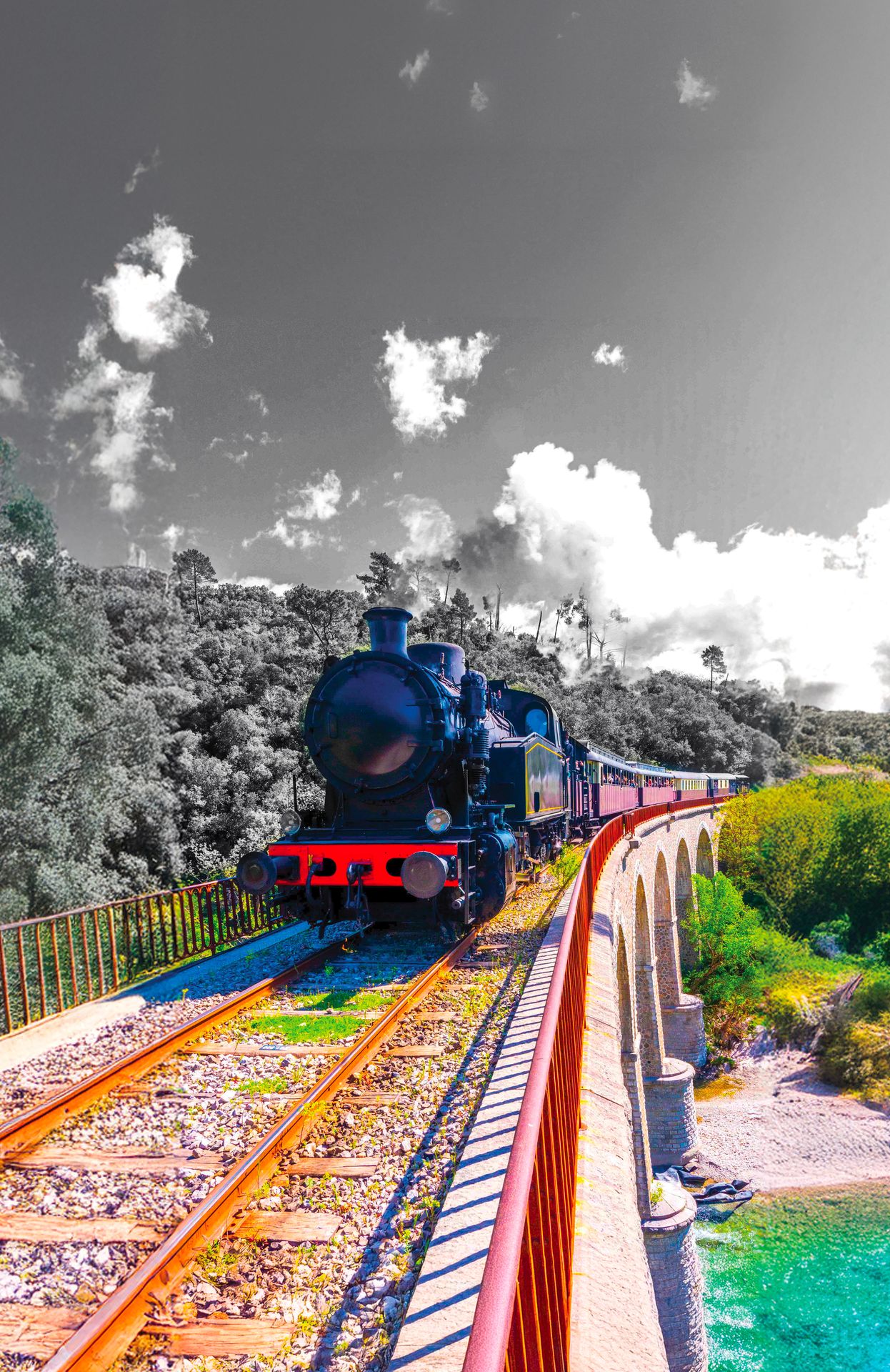 Train à Vapeur des Cévennes sur le viaduc
