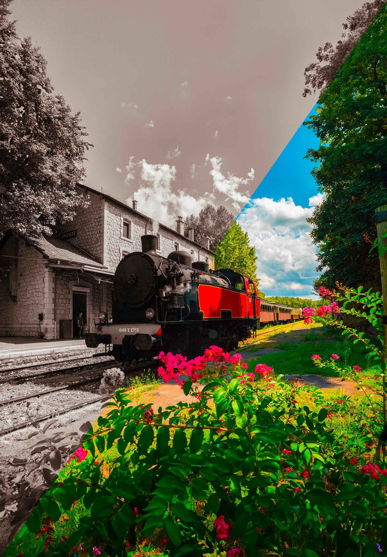 Train à Vapeur des Cévennes en gare d'Anduze